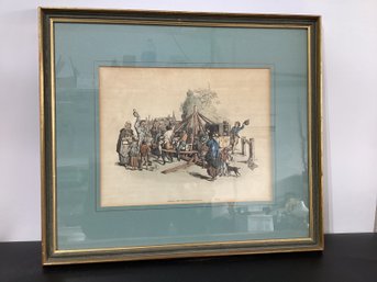 Hand-colored Engraving Titled 'The Round-About' By William Henry Pyne