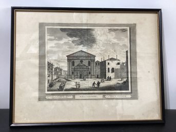 Framed Vintage Print Depicting The Chiesa Di S. Giuseppe (Church Of St. Joseph) In Rome