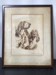 Two Bracco Italiano Dogs 'Spreno. D'artiste' Artist Proof Signed 'Prof. A. De Sander