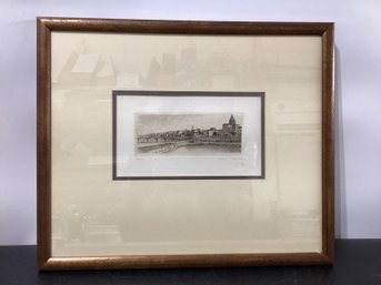 Limited Edition Etching Of The Ponte Vecchio Bridge In Florence, Italy, By Artist Gianni Raffaelli 20/150