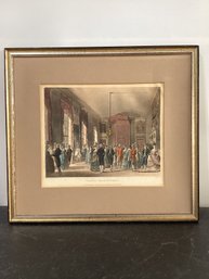 Hand-colored Aquatint Print The 'Drawing Room St. James's' From  Ackermann's The Microcosm Of London