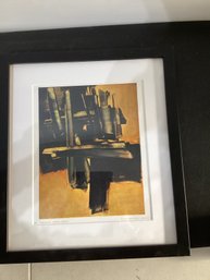 Offset Lithograph Reproduction Of The Artwork Peinture 16 Juillet 1961 By French Artist Pierre Soulages