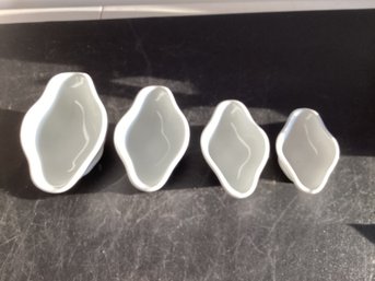 Vintage Pillivuyt French Scalloped Ramekins Or Small Sauce Boats.