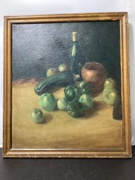 Oil On Canvas Still Life Unsigned