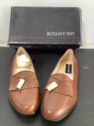 Botany 500 Kiltie Tassel Loafers Brown Leather Size 9