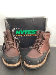 Hytest 6-inch Brown Men's Safety Boots  Size 8.5 Wide