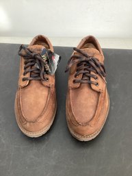 Cabela's Brand Brown Leather Gore-Tex Oxford Lace-up Work Shoes 8.5 Wide