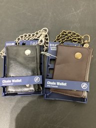 No Boundaries Branded Genuine Leather Snap Chain Wallets Featuring RFID Protection