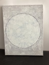 Diane DiMassa (b. 1959) Oil On Canvas Minimalist White Circle