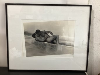 2 Men On Beach Signed Illegibly