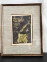 Jack Bilander Lithograph 'October Land'Depicting A Woman Breasteeding A Child Signed & Dated