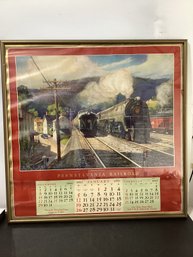 1946/47 Pennsylvania Railroad Calendar Working Partners' Framed Under Plexiglass