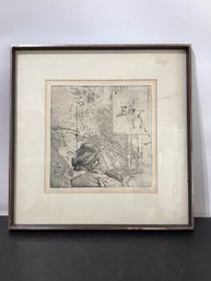 Hand-signed C. Faye Dated '66 Black And White Etching