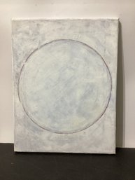 Diane DiMassa (B. 1959) Oil On Canvas Minimalist White Circle