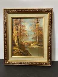 Landscape Painting Oil On Board Unsigned