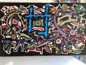 Large Contemporary Abstract Expressionist Painting From The Estate Of Ron Asche