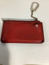 Red Epi Leather Louis Vuitton Pochette Clés Key Pouch