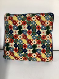 Geometric Needlepoint Throw Pillow