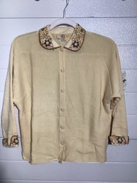Vintage 100% Wool Cream Cardigan From The Austrian Brand Lansea