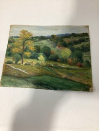 Oil On Canvas Landscape Original Artwork From The Estate Of Oscar Fischer