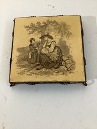 Antique 19th-century Transfer-printed Ceramic Tile Designed By William Wise For Mintons (Minton China Works)