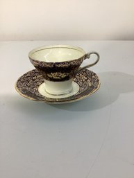 Vintage John Aynsley C563 Cobalt And Filigree Tea Set Made In England