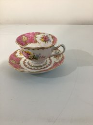 Vintage Royal Albert 'Lady Carlyle' Footed Teacup And Saucer Set