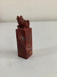 Chinese Carved Soapstone Or Hardstone Chop Seal (stamp)