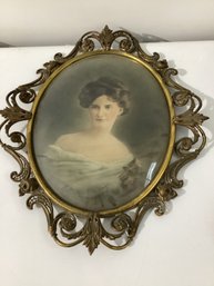 Vintage Oval Portrait Photograph Of A Woman From The Late Victorian Or Edwardian Era (approx. 18951910)