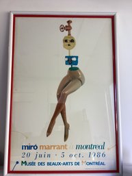 Vintage Exhibition Poster For 'Miró Marrant à Montréal,' Which Advertised A Joan Miró Show In 1986