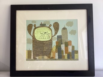 Matte Stephens Print Tiled 'The Giant Suburban Bear Monster'
