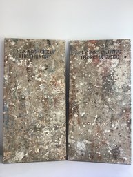 Original Art Work By Alan Peters Of Two Heavily Textured, Abstract Rectangular Canvas Panels