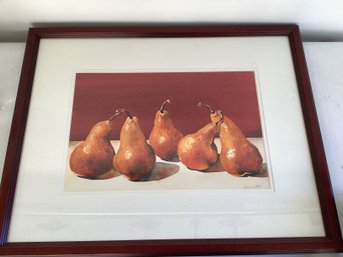 Watercolor Framed Still-life Artwork Signed Laura Wilk