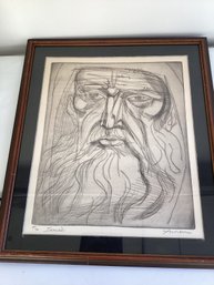 Original Etcheing Titled 'Isaiah' Signed Amen Numbered 50/90