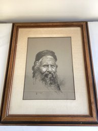 Pen And Ink Portrait Print By The American-Israeli Artist William Weintraub