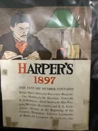 Vintage Promotional Poster For Harper's Magazine Created By American Artist Edward Penfield