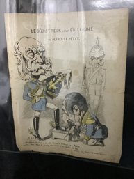 19th-century French Satirical Lithograph Titled Le Décrotteur Du Roi Guillaume (King William's Boot Cleaner)
