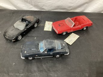 3 Diecast Cars 2 Franklin Mint 1 Danbury Mint
