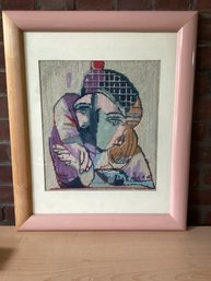 Vintage Handmade Needle Point Picasso Image