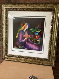 Linda Le Kinff, French, Lithograph  Titled 'Passing Time With Max' Signed In Pencil