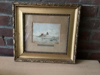 Beautiful Watercolor Bobrowniki Poland  Signed Illegibly