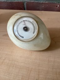 Vintage Stone Egg Shaped Thermometer In Celsius
