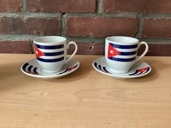 Cuban Flag Printed Espresso Cup And Saucer
