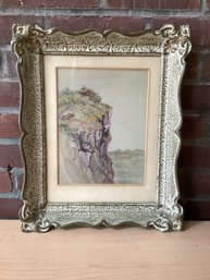 Vintage Embroidered Japanese Scene Possibly Silk