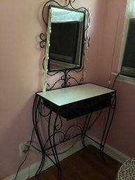Wrought Iron Vanity With Drawer