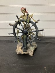Pirates Of The Caribbean Skeletal Helmsman Figure 'It Be Too Late To Alter Course'
