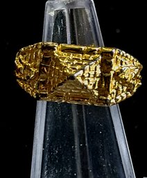 Gold Tone Pyramid Ring Size 9/10