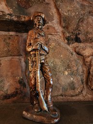 Scout, Western Statue  Composite Statue With Brass Finish