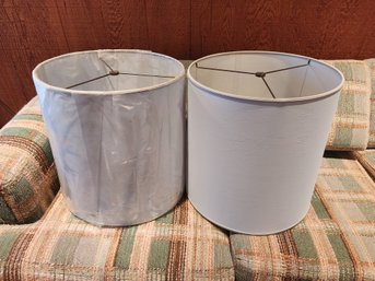 Vintage Light Blue Barrel Lampshades