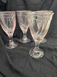 Set Of 4 Noritake Sweet Swirl Pink Water Goblet,  3:3